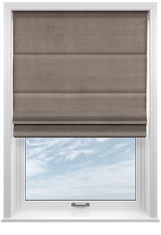 Ultra Luxe Velvet, Warm Brown - Motorised Roman Blind